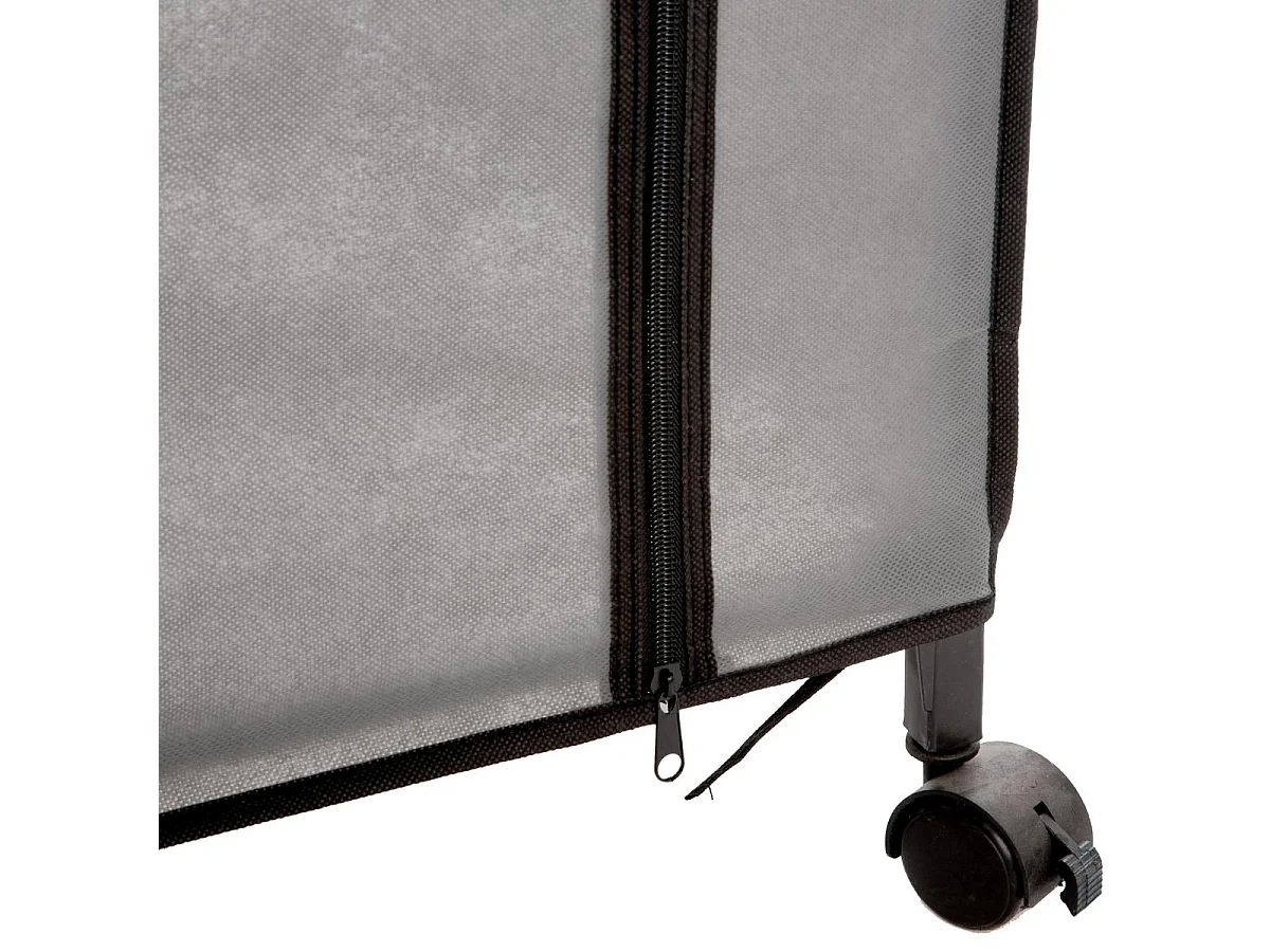 Armario Ropero Tela c/Ruedas Gris 120x168 cm