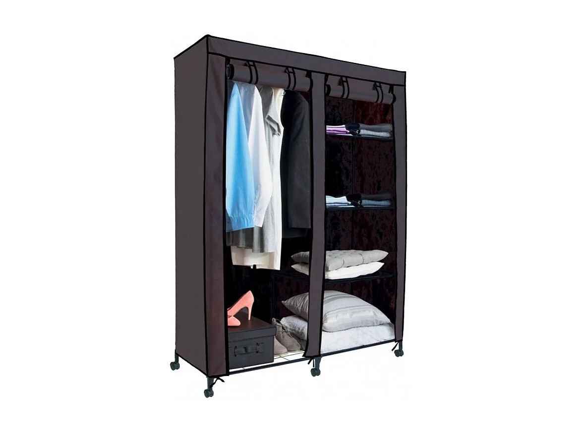 Armoire de Rangement Vêtement "Double" 168cm Gris