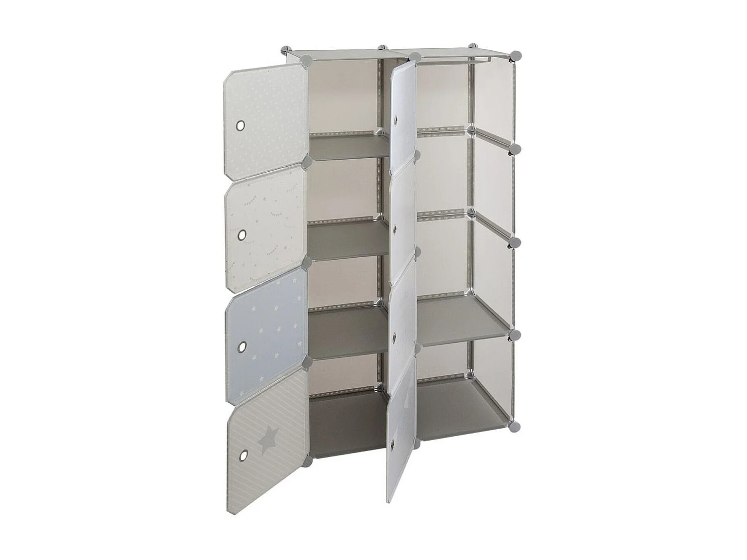 Armoire Penderie Enfants "Univers" 124cm Bleu