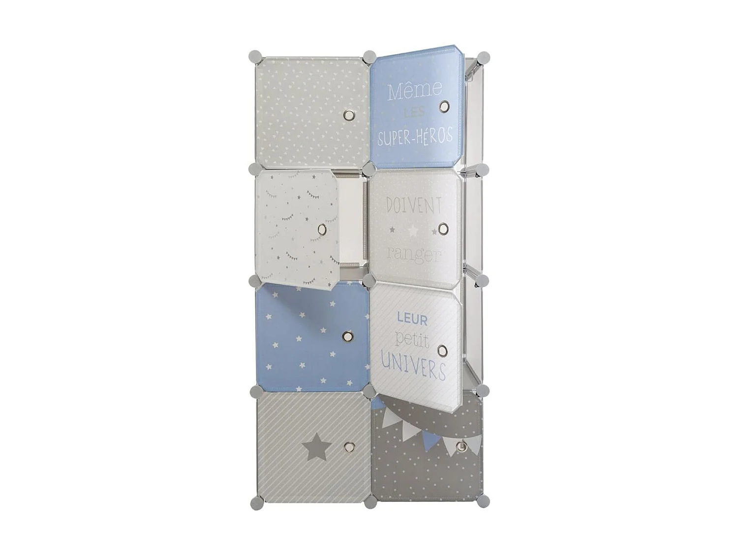 Armoire Penderie Enfants "Univers" 124cm Bleu