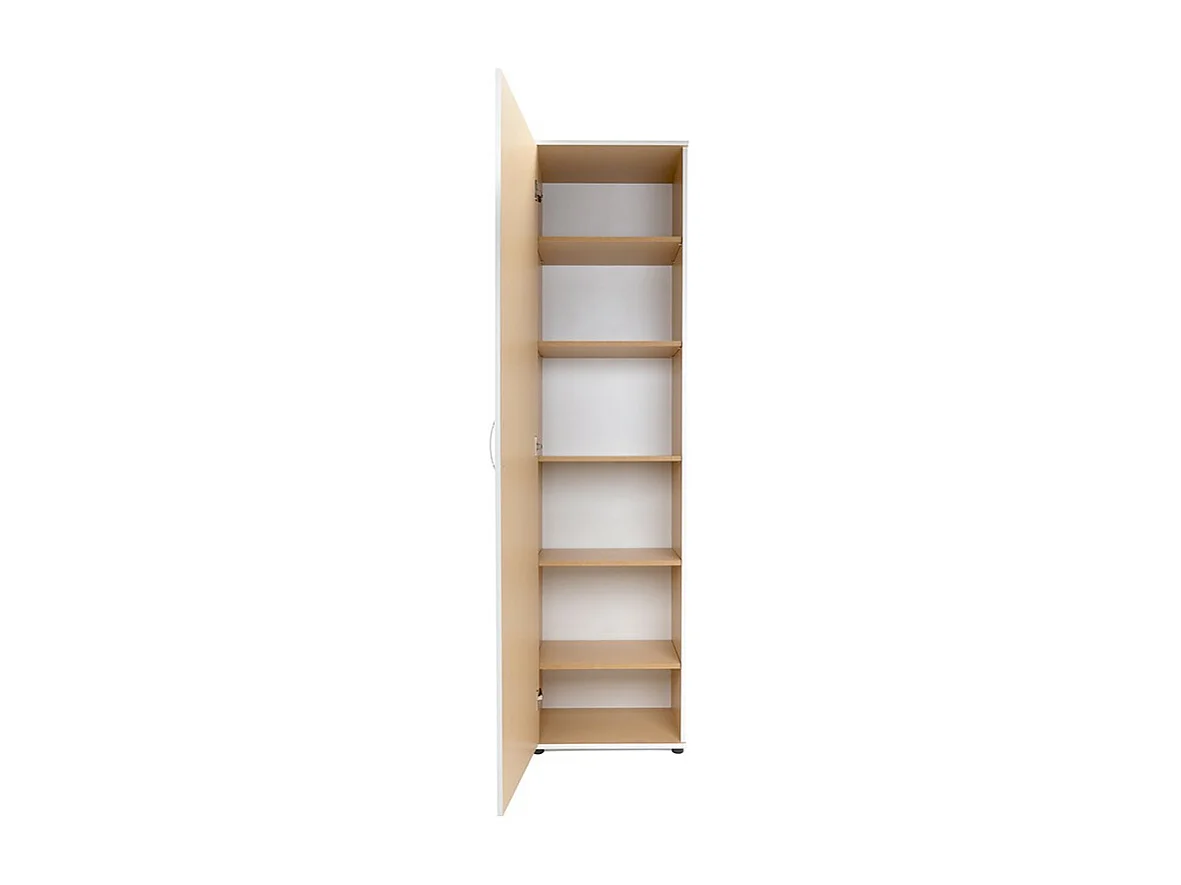 Armoire 1 porte 6 niveaux blanc