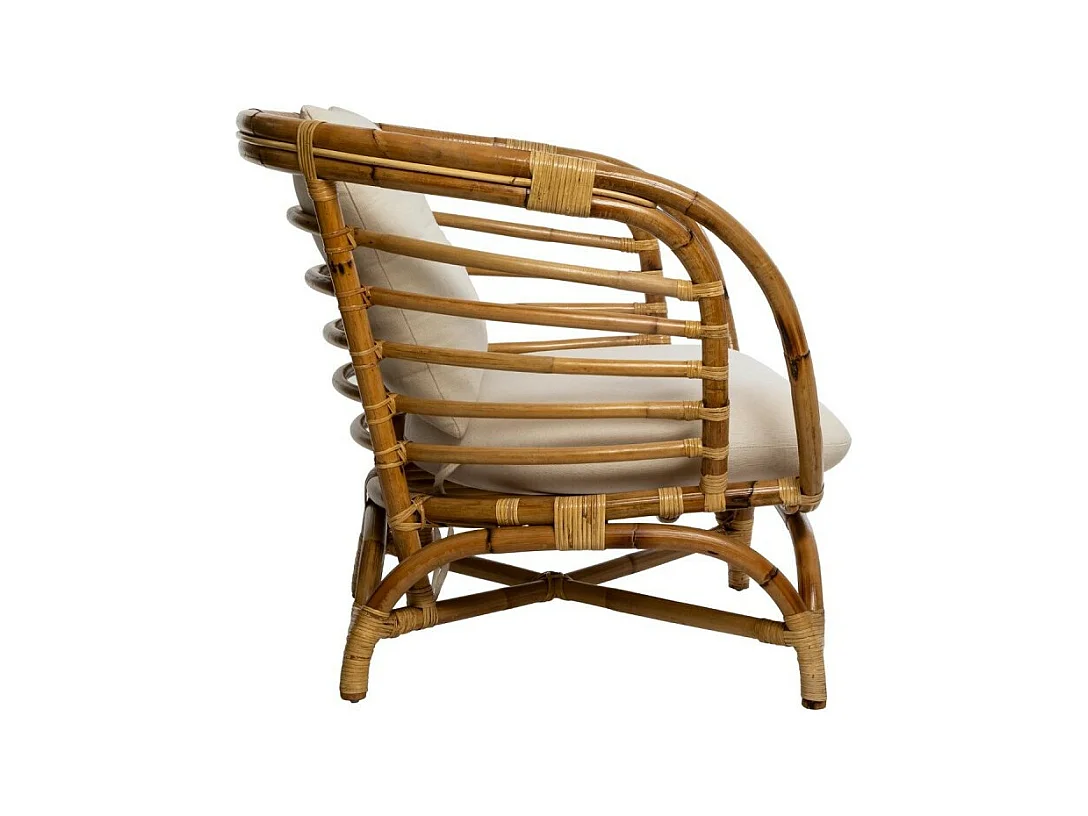 Fauteuil Design en Rotin "Farah" 79cm Naturel