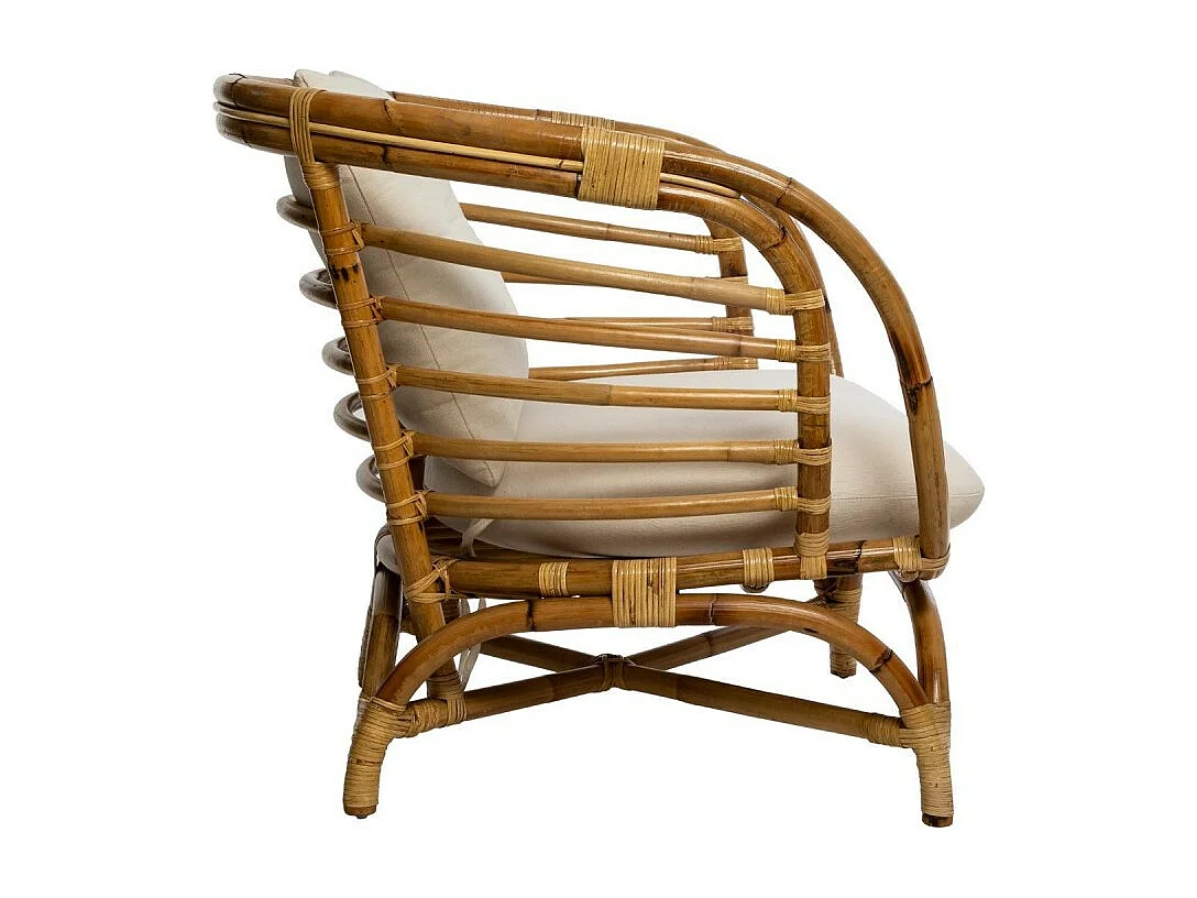 Fauteuil Design en Rotin "Farah" 79cm Naturel