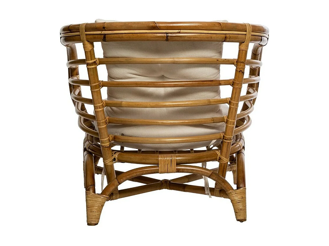 Fauteuil Design en Rotin "Farah" 79cm Naturel