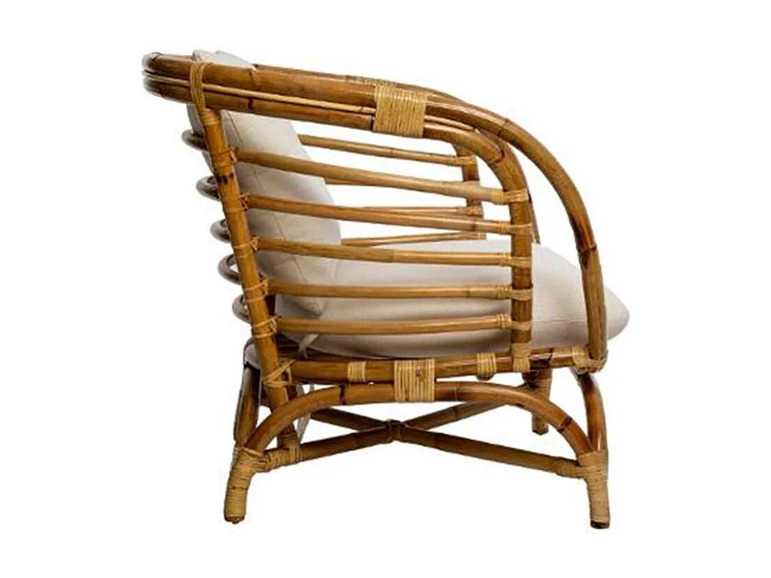 Fauteuil Design en Rotin "Farah" 79cm Naturel