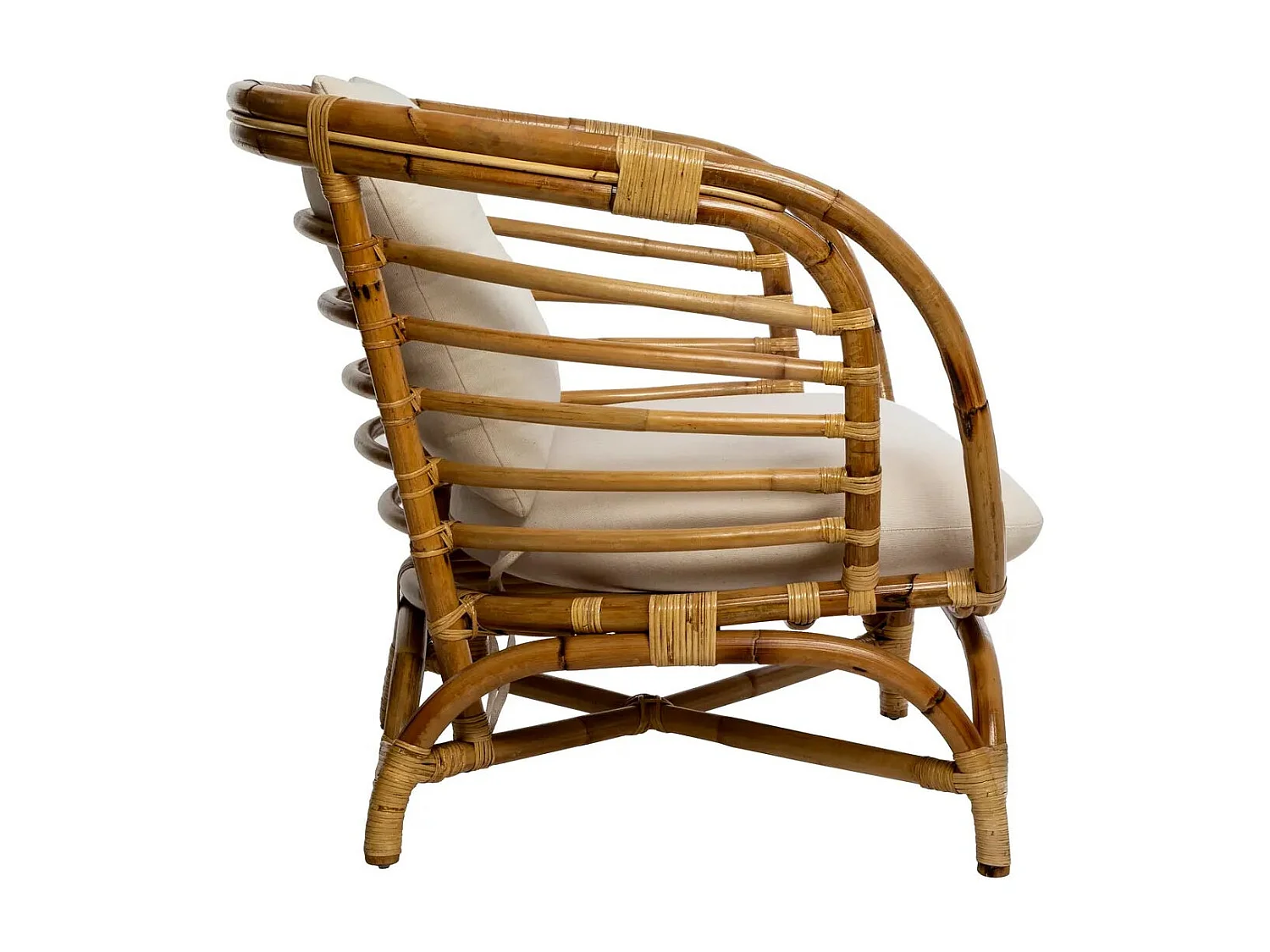 Fauteuil Design en Rotin "Farah" 79cm Naturel