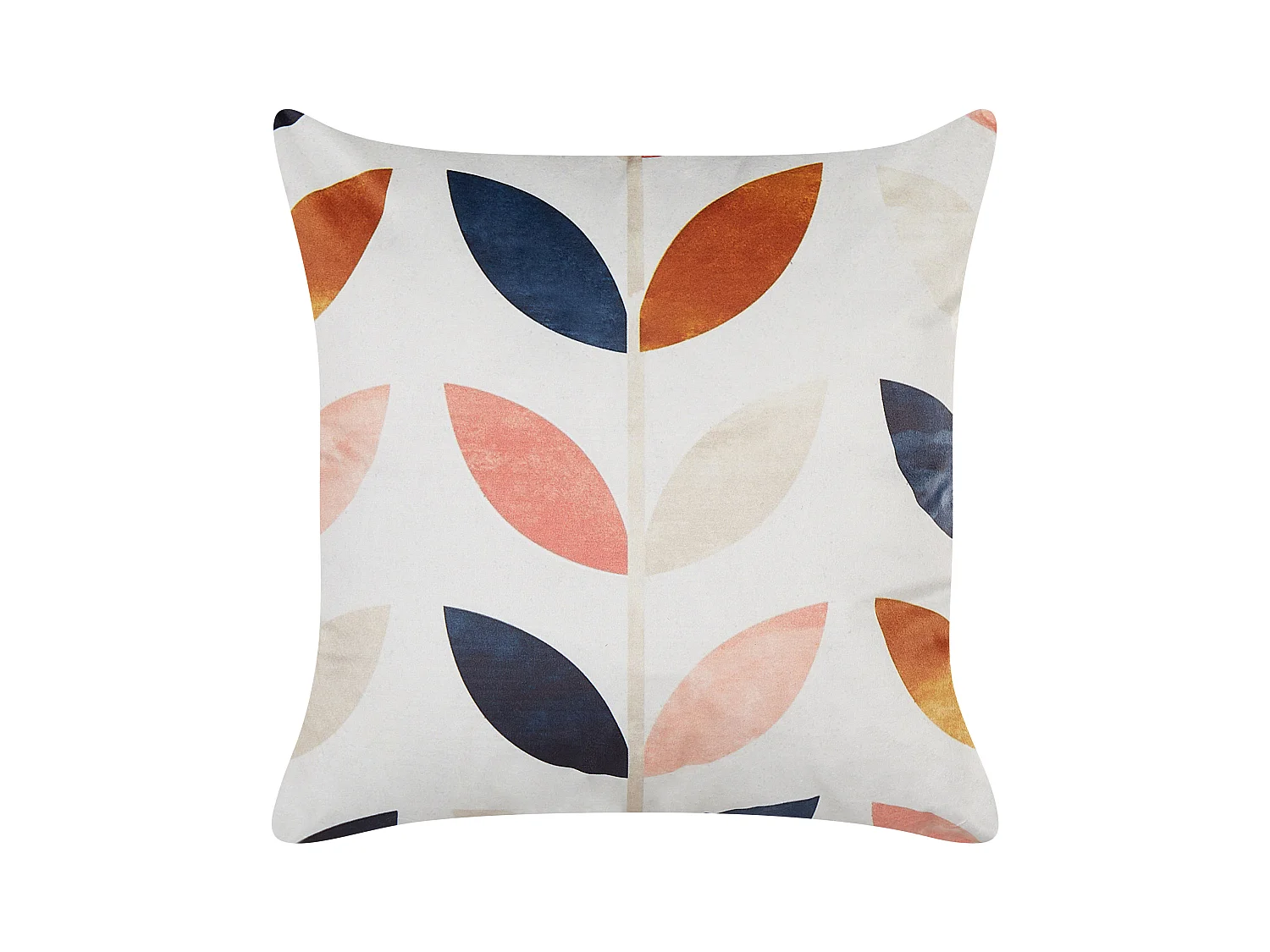 Dekokissen mit Füllung Samtstoff weiß Blättermuster 45x45 cm Boho Modern Quinoa