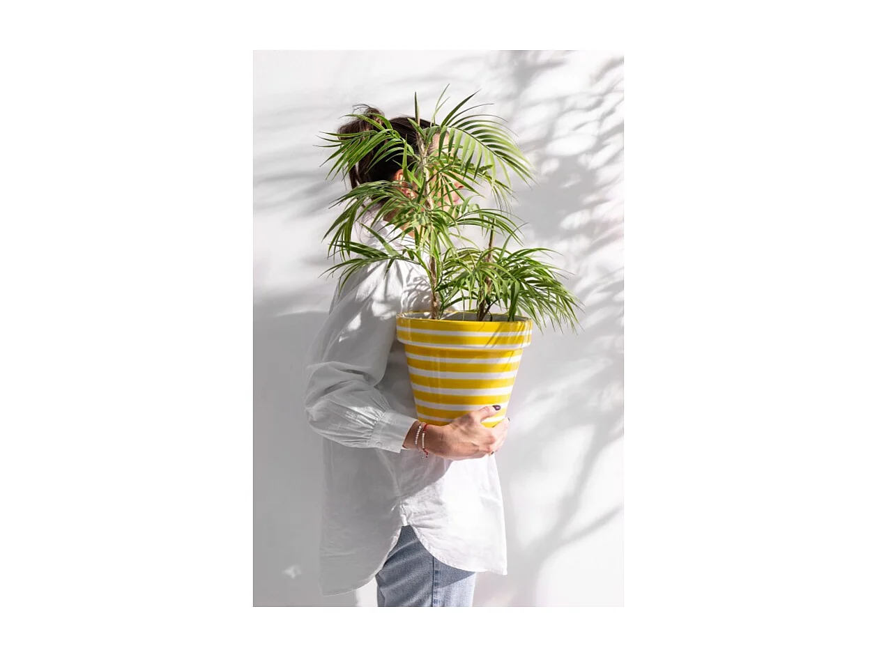 Palmera en maceta de tela verde 60x31x114 cm