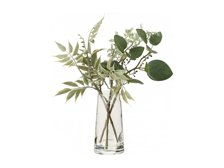 Feuille Artificielle "Branche & Vase" 38cm Vert Clair
