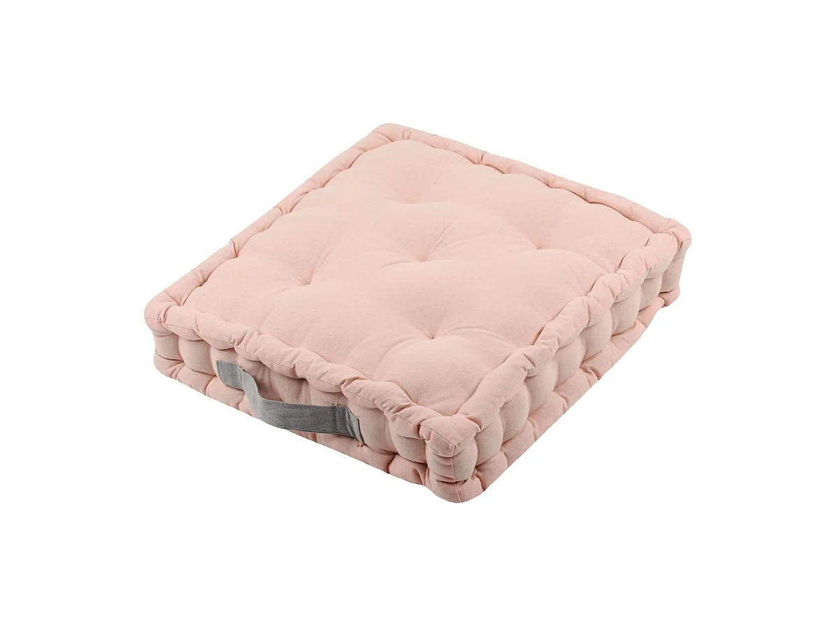 Epais coussin de sol en coton Uni - POUDRE