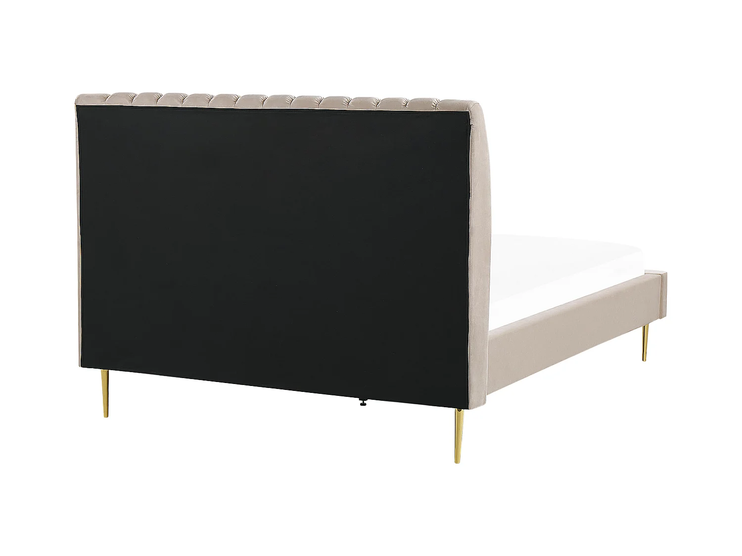 Bed Fluweel MARVILLE 140 x 200 cm Zandbeige