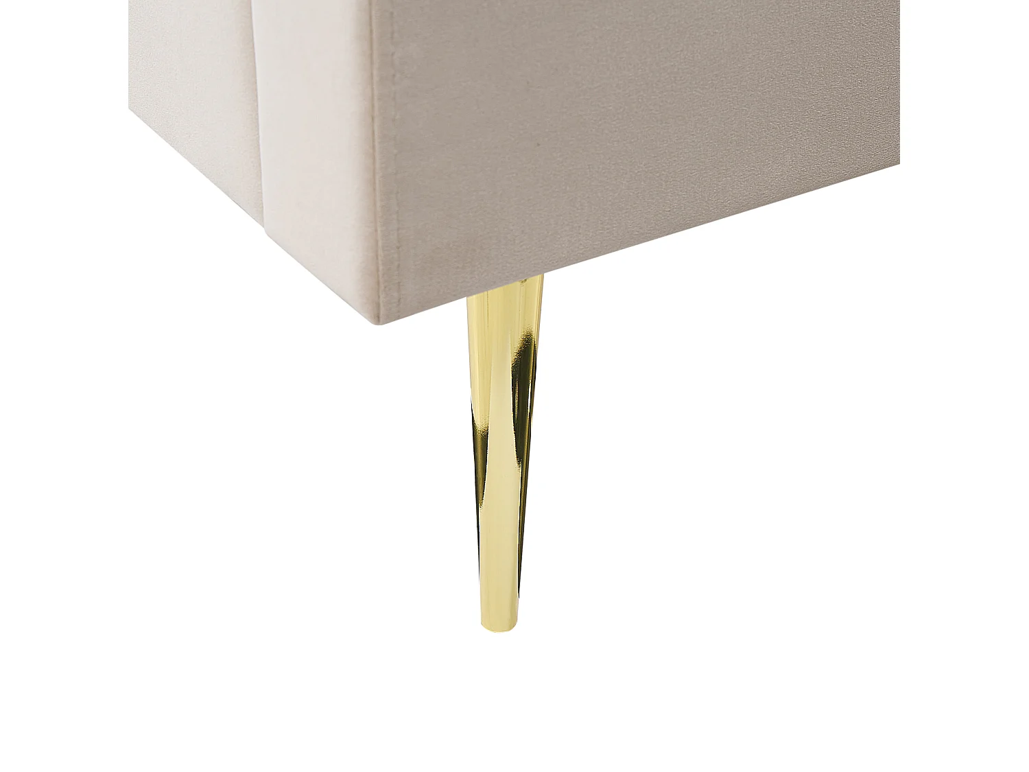 Lit avec sommier Velours MARVILLE 140 x 200 cm Beige sable