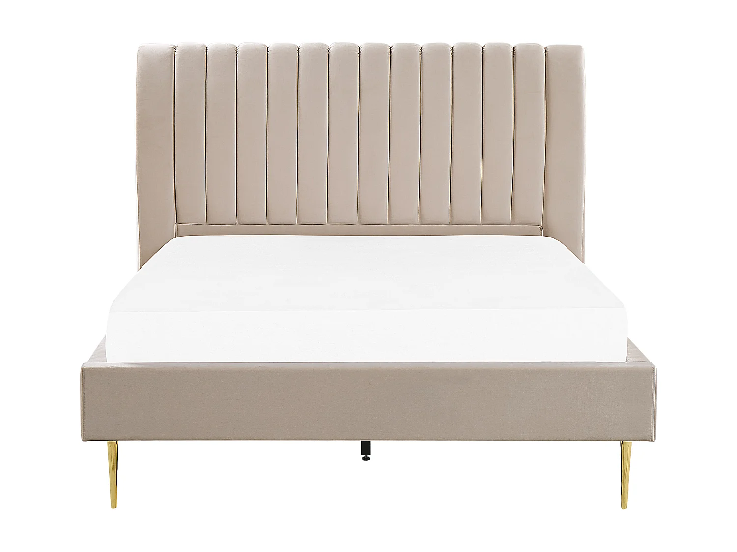 Elegantes Doppelbett beige aus Samtstoff 140 x 200 cm Marville