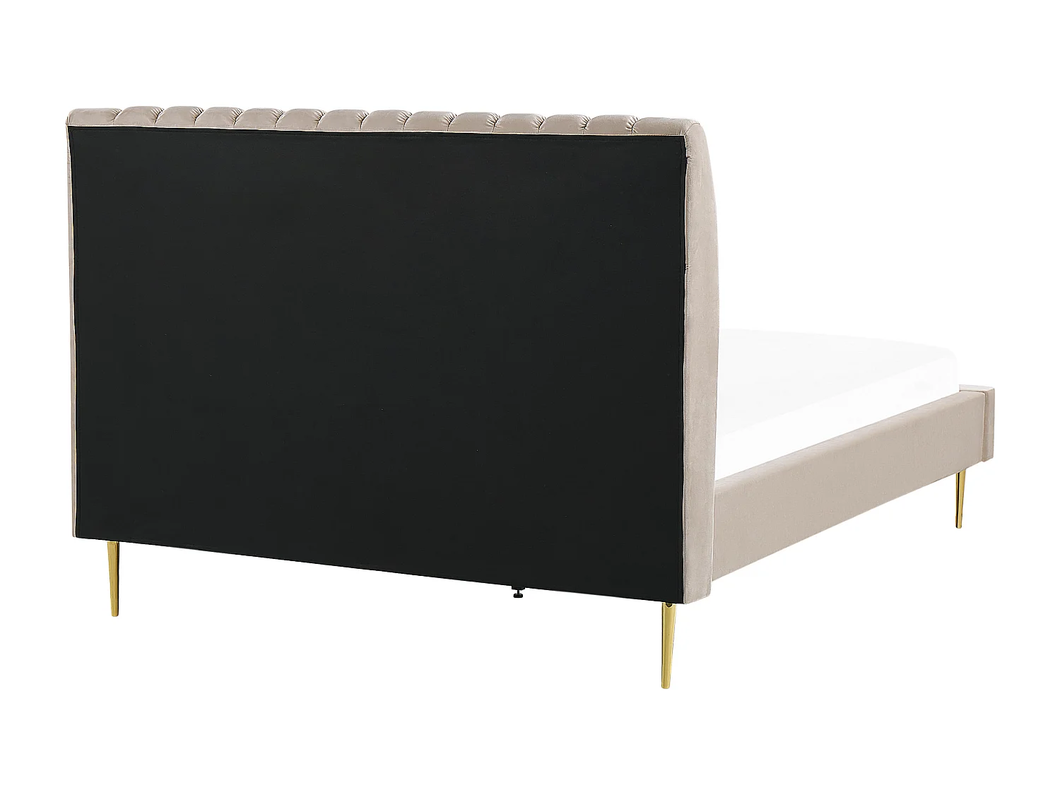 Elegantes Doppelbett beige aus Samtstoff 140 x 200 cm Marville