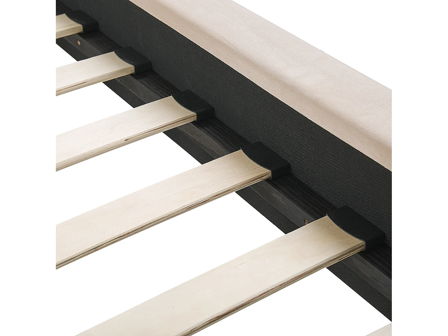 Elegantes Doppelbett beige aus Samtstoff 140 x 200 cm Marville