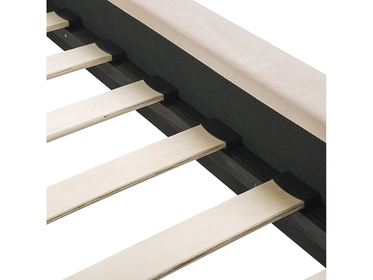 Lit avec sommier Velours MARVILLE 140 x 200 cm Beige sable