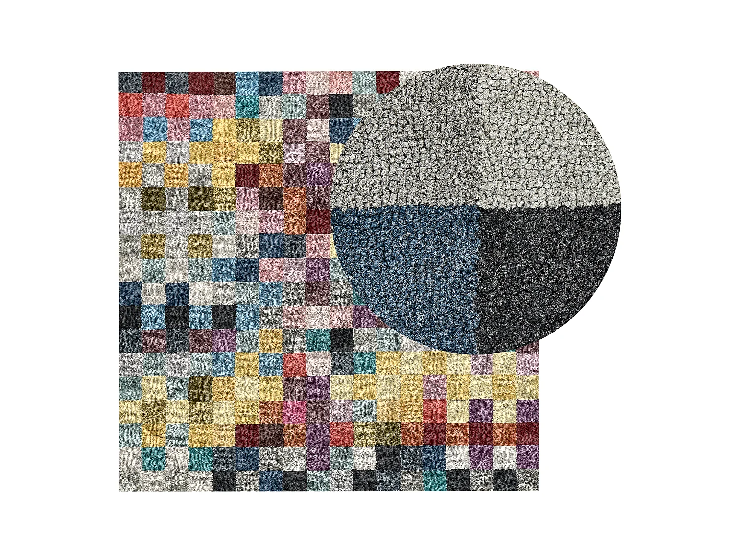 Vloerkleed wol meerkleurig 200 x 200 cm KANDIRA