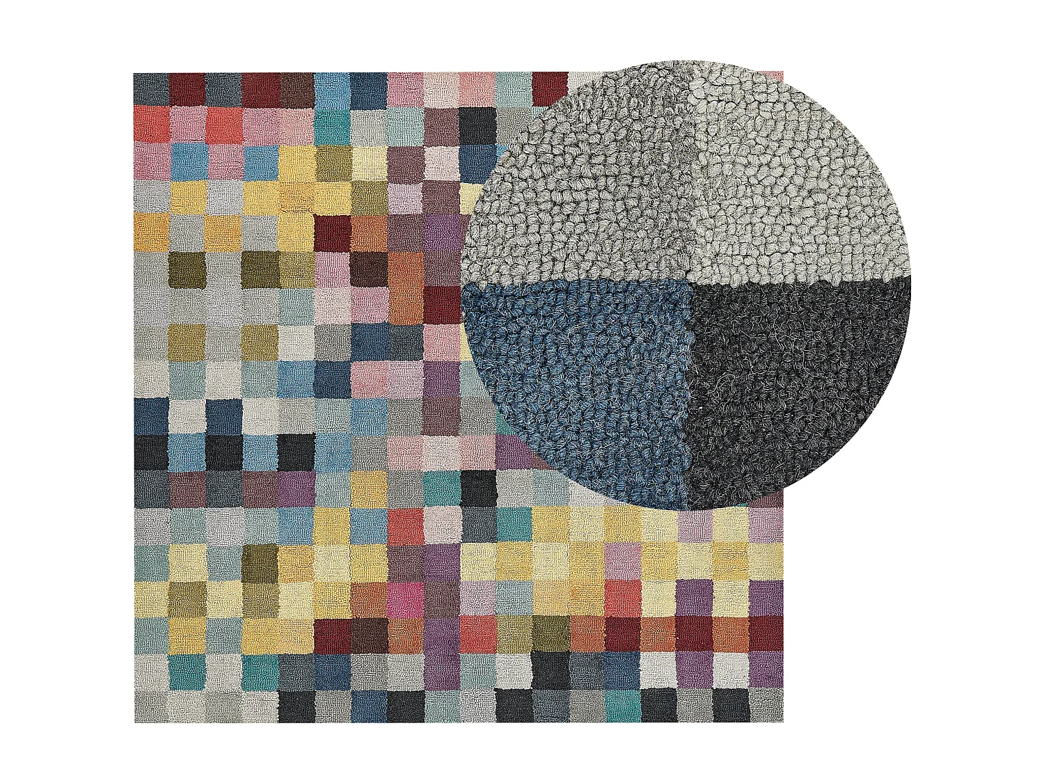 Vloerkleed wol meerkleurig 200 x 200 cm KANDIRA