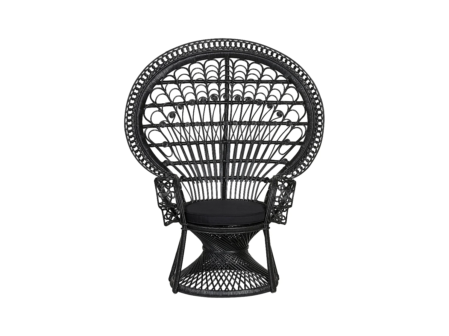 Chaise paon EMMANUELLE Rotin Noir