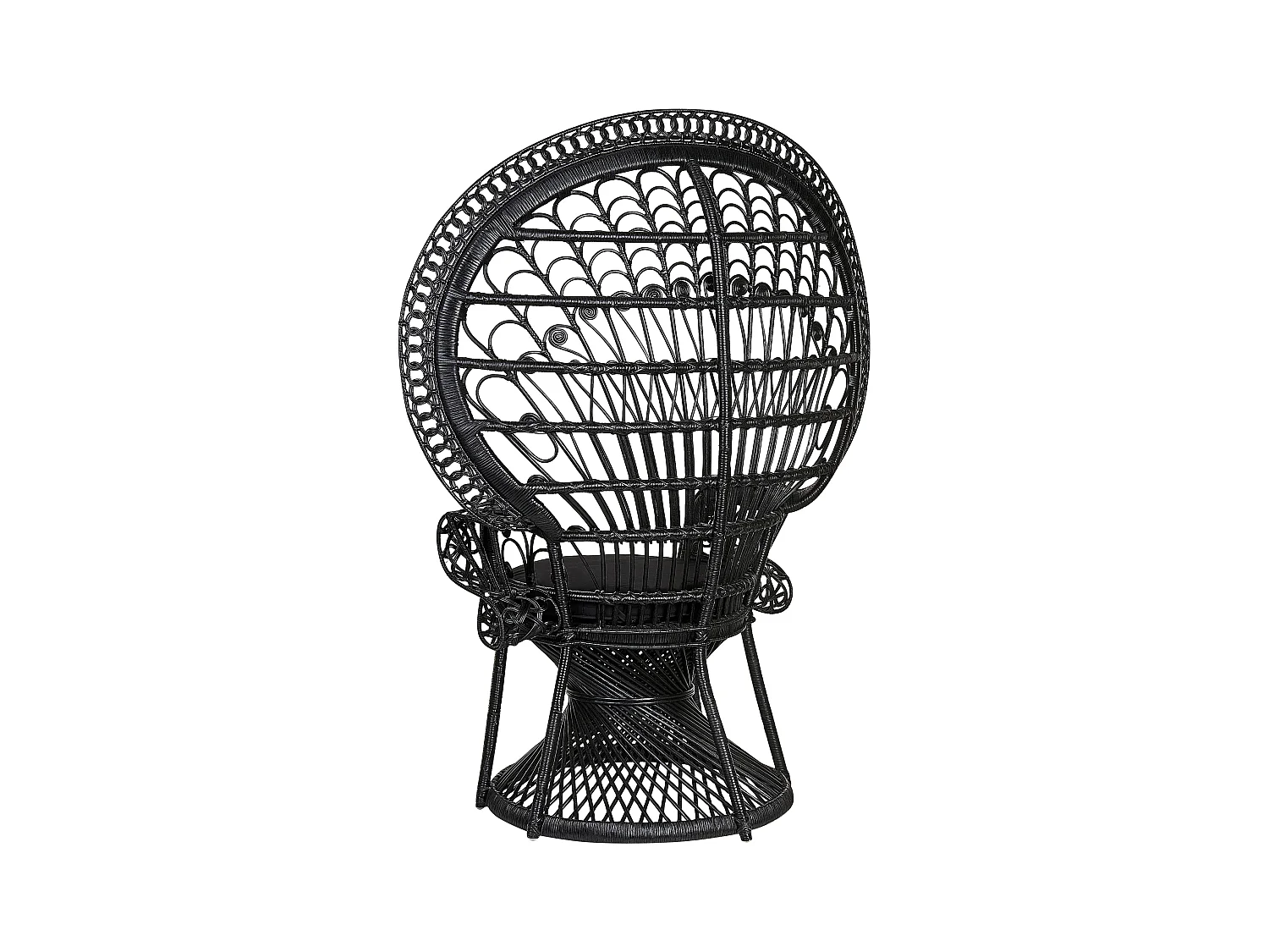 Chaise paon EMMANUELLE Rotin Noir