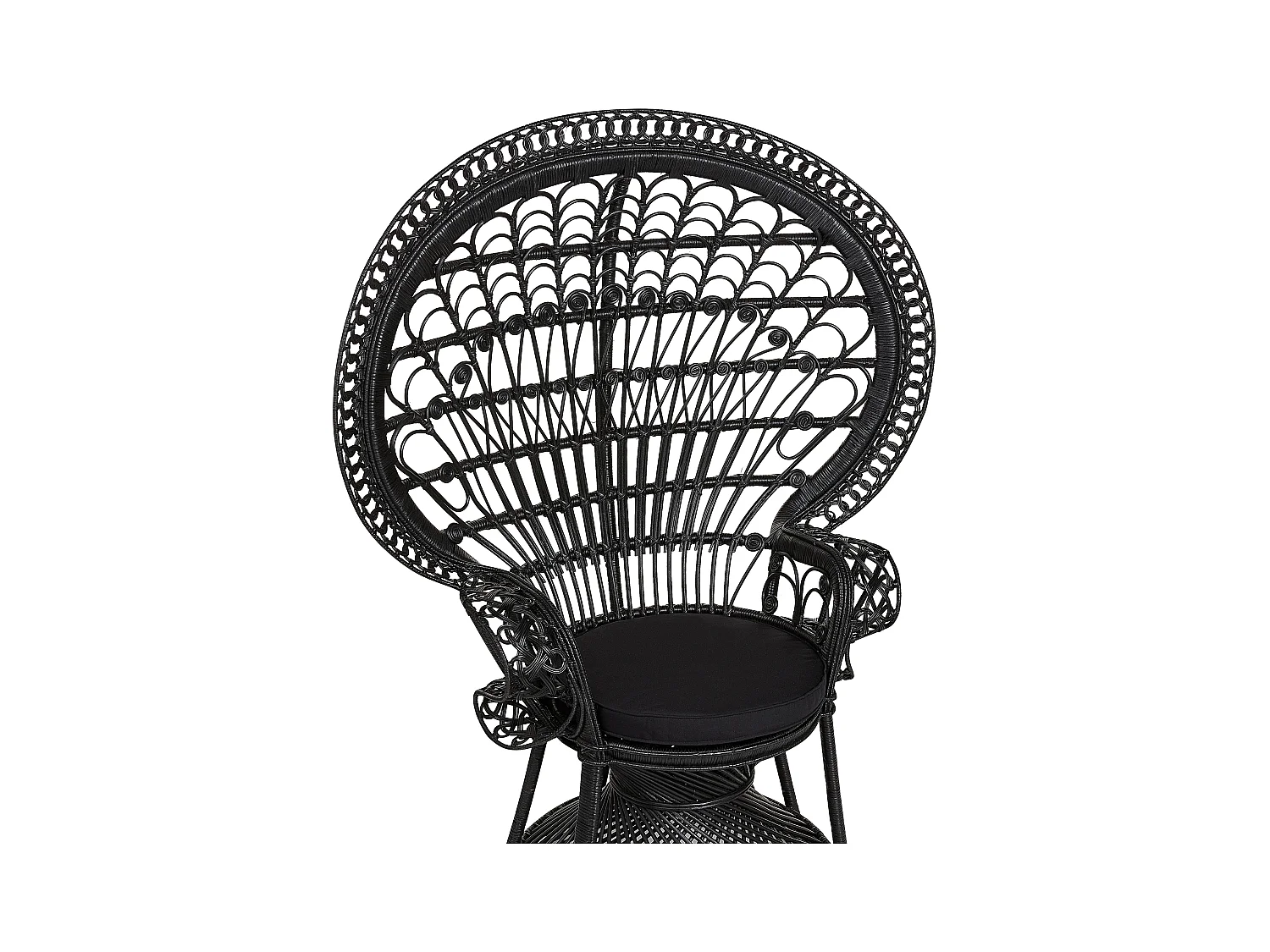 Chaise paon EMMANUELLE Rotin Noir