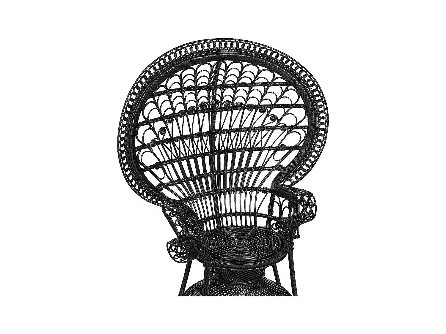 Chaise paon EMMANUELLE Rotin Noir