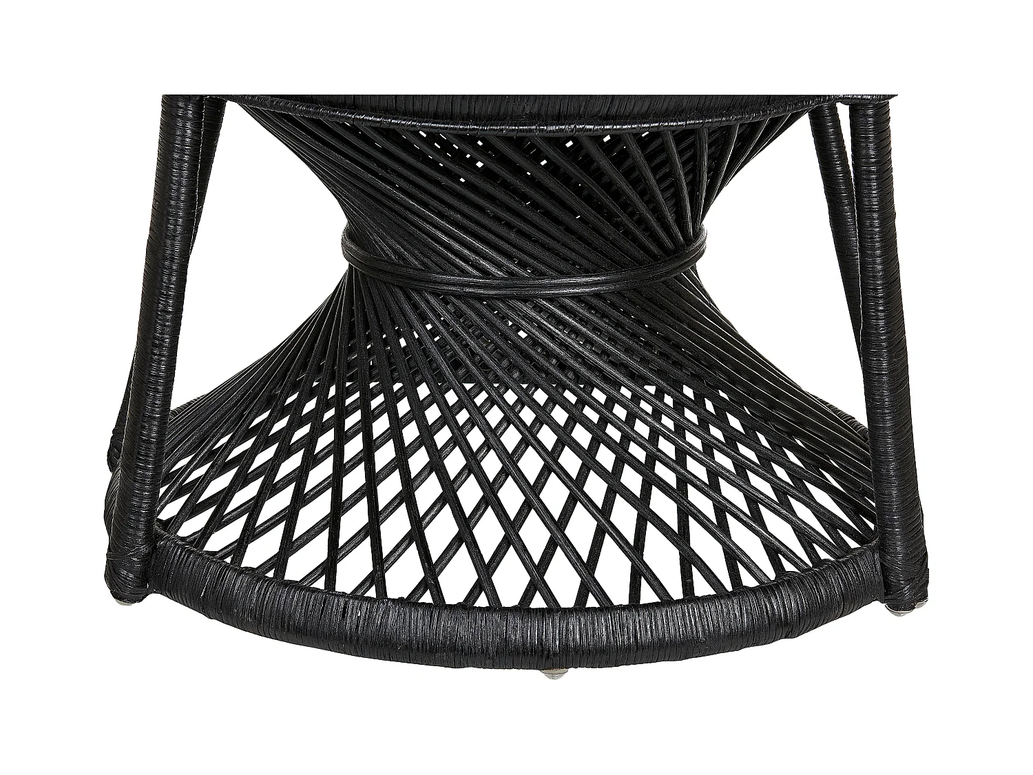 Chaise paon EMMANUELLE Rotin Noir