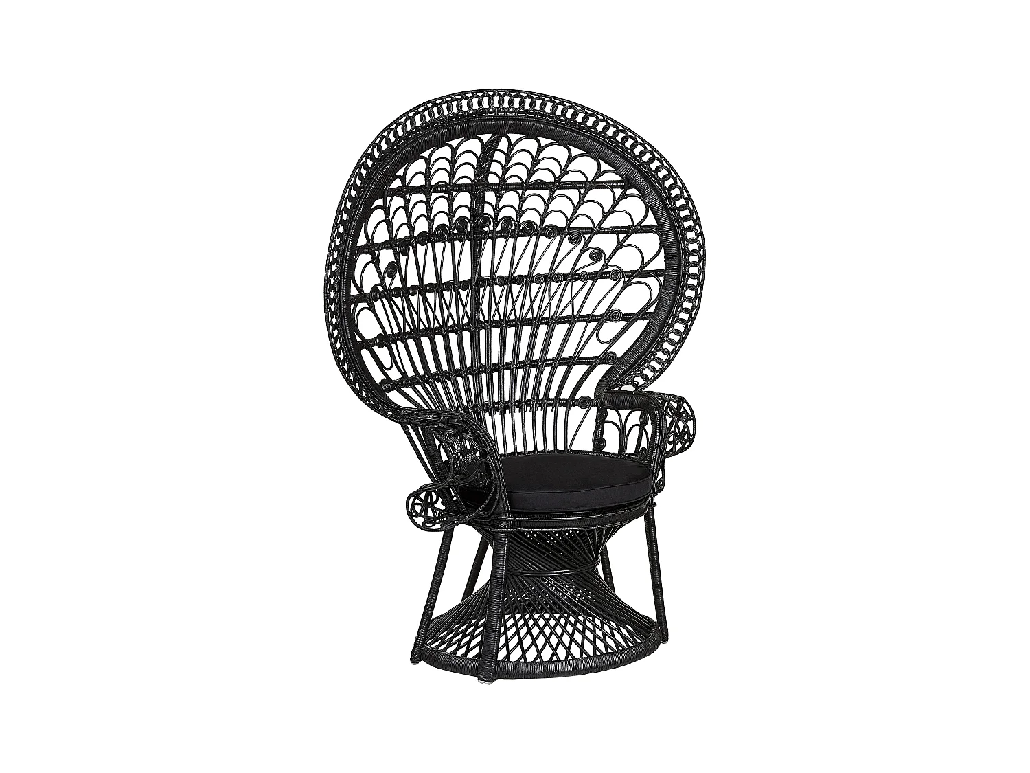 Chaise paon EMMANUELLE Rotin Noir