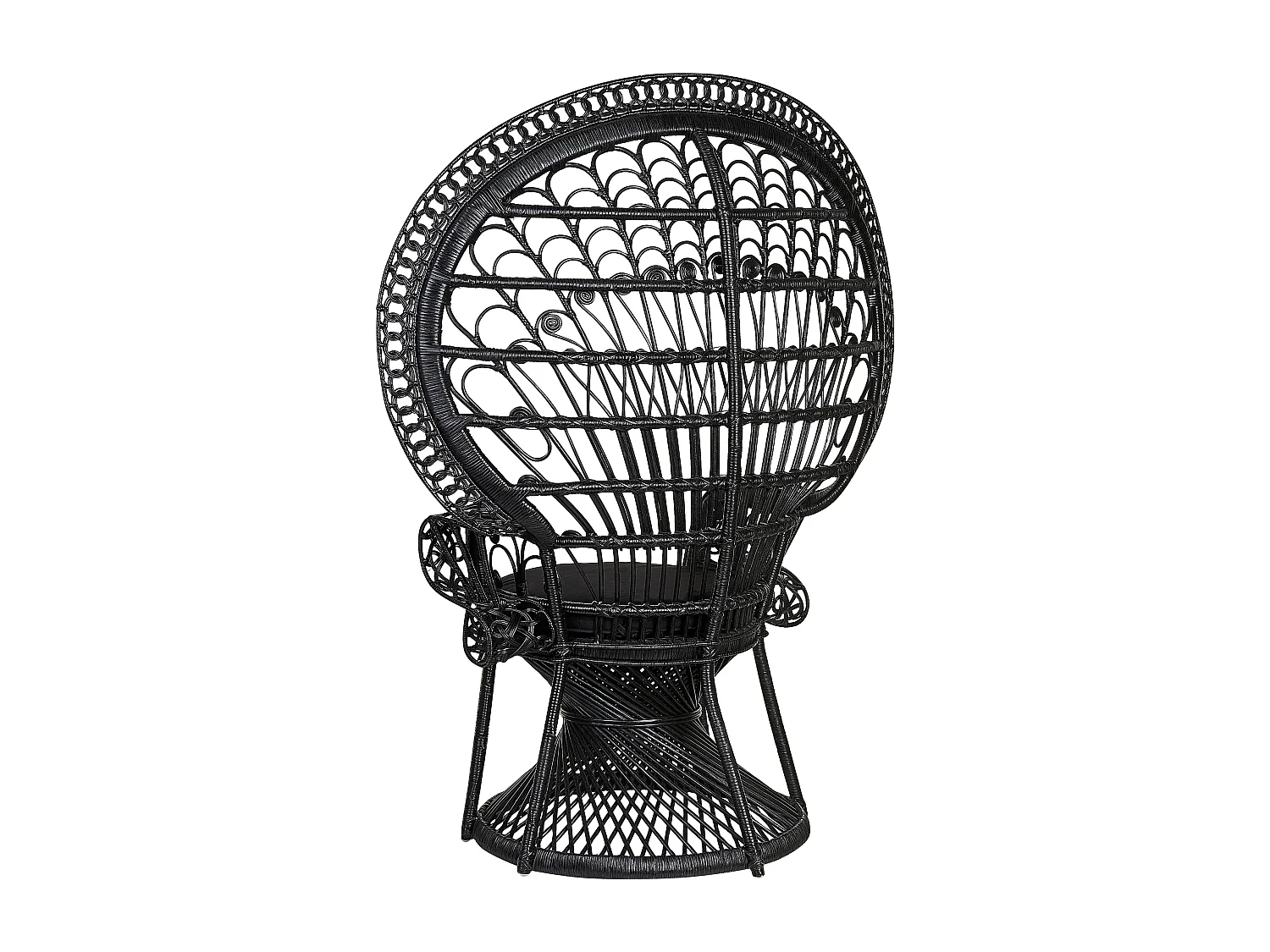 Cadeira pavão EMMANUELLE Rattan Preto