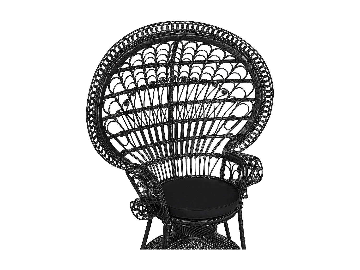 Cadeira pavão EMMANUELLE Rattan Preto