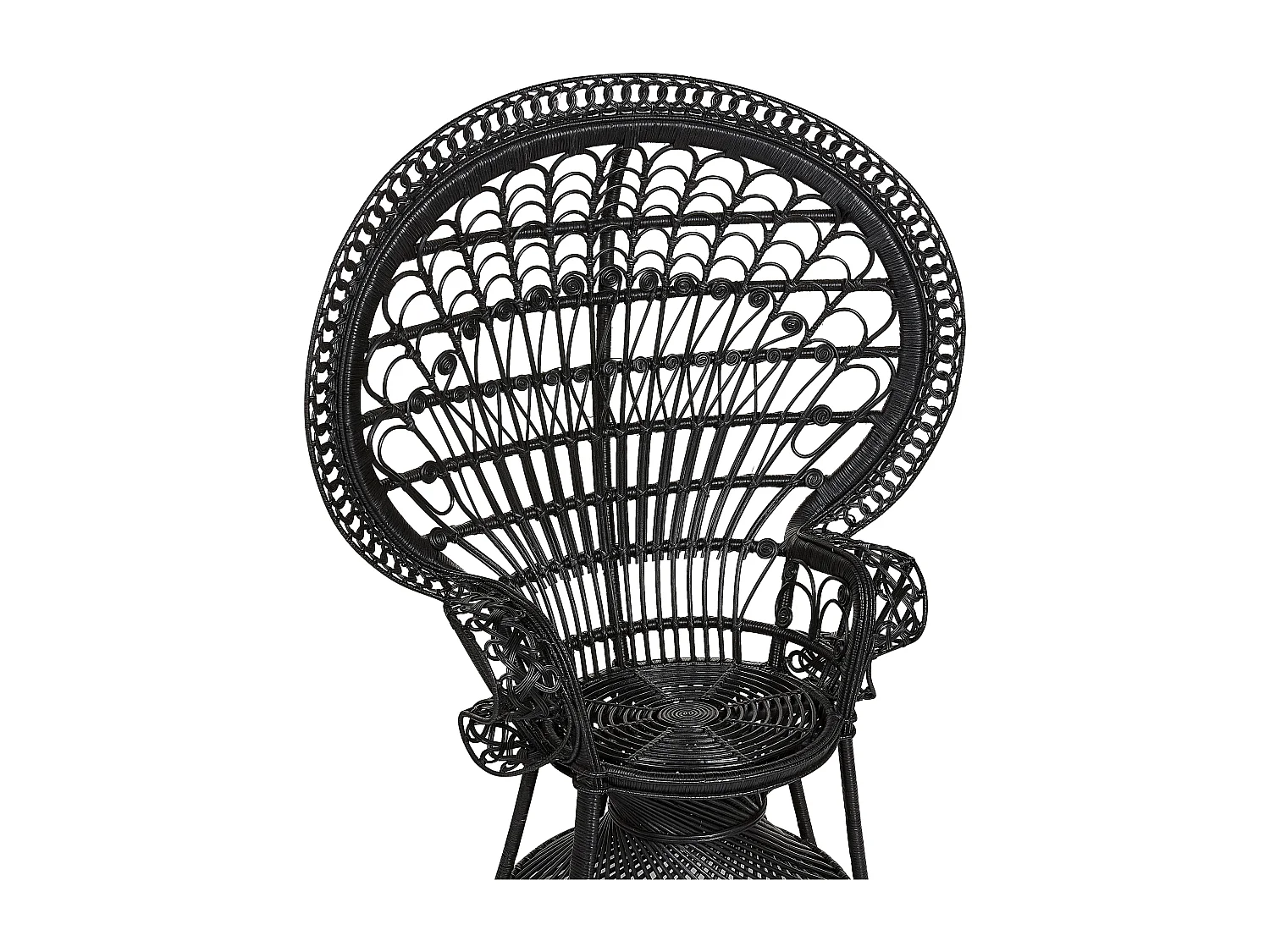Cadeira pavão EMMANUELLE Rattan Preto
