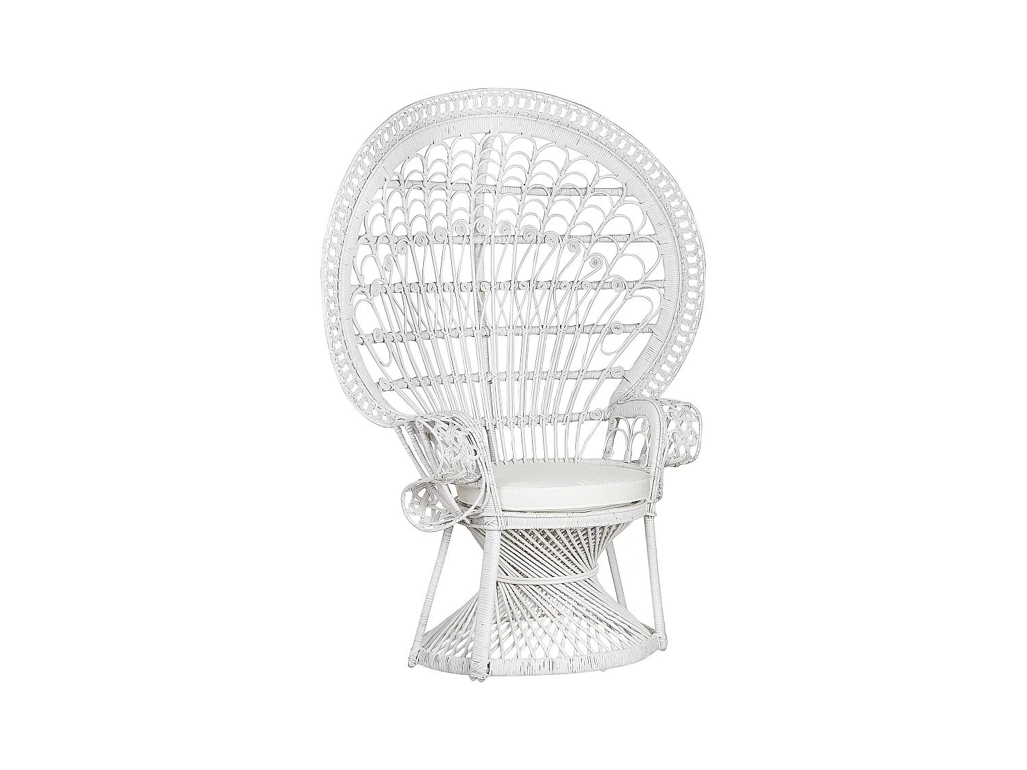 Chaise paon EMMANUELLE Rotin Blanc