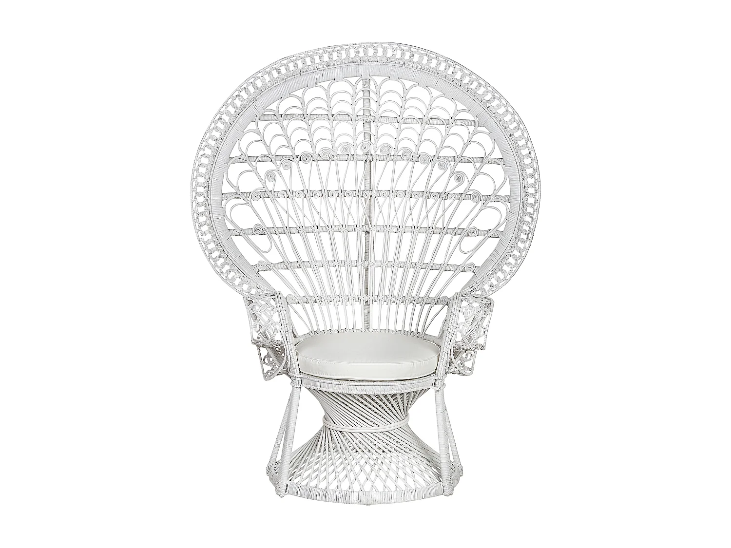 Chaise paon EMMANUELLE Rotin Blanc