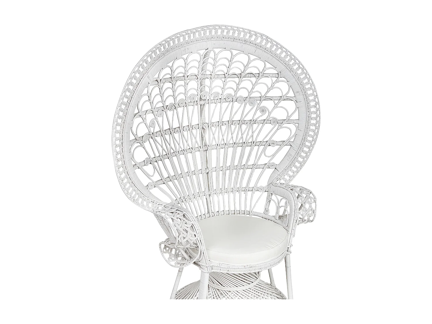 Chaise paon EMMANUELLE Rotin Blanc