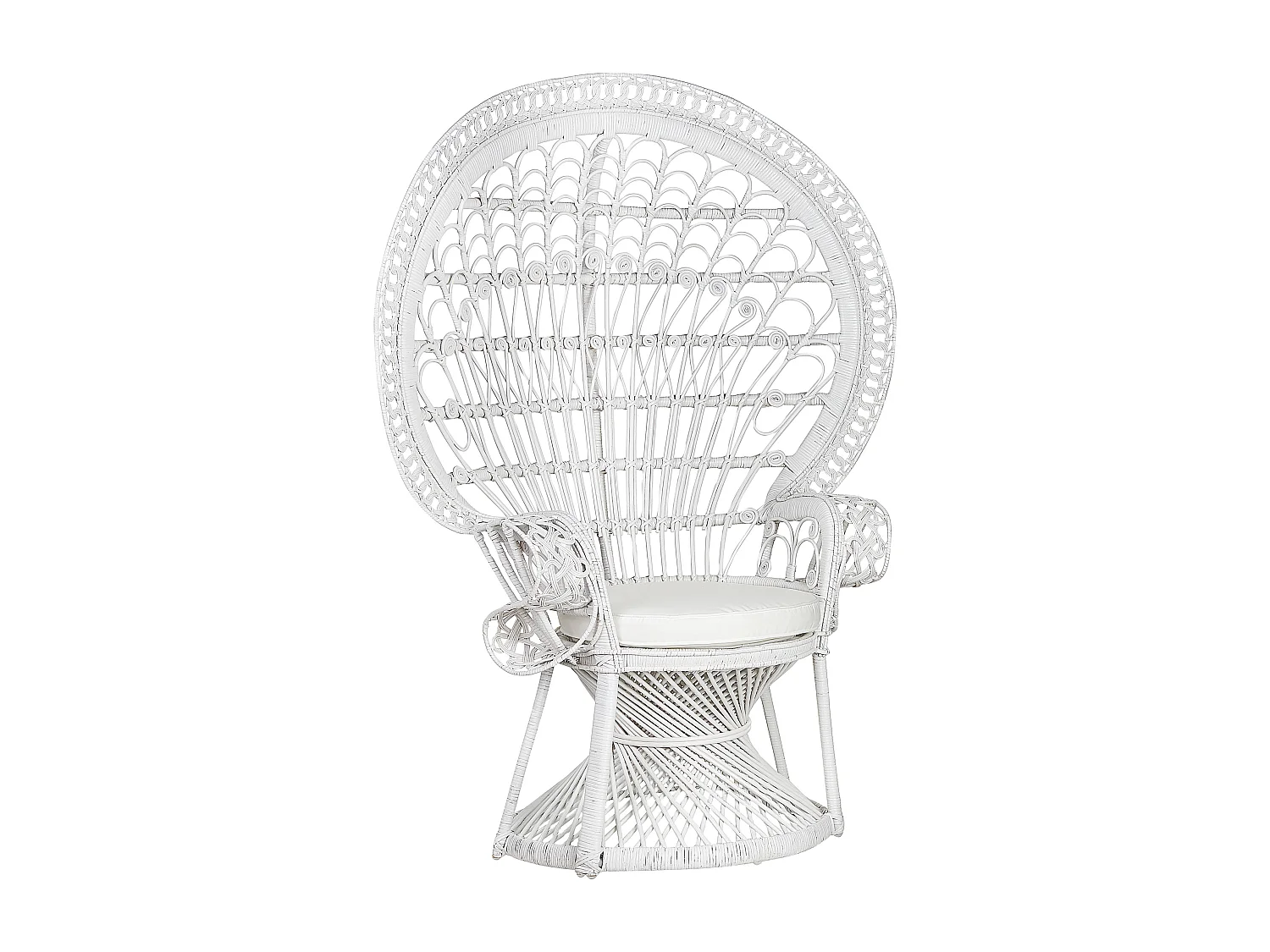 Chaise paon EMMANUELLE Rotin Blanc
