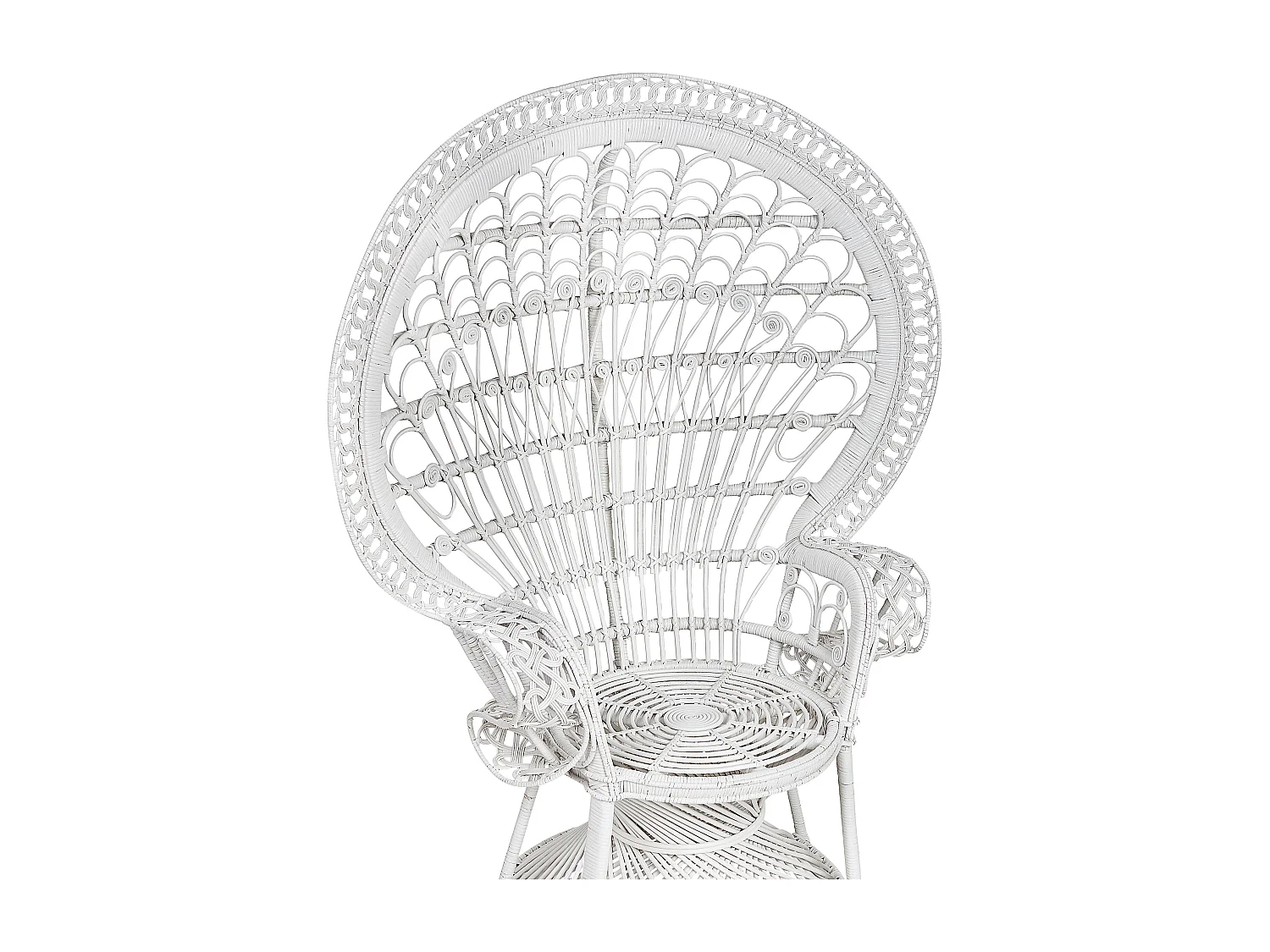 Chaise paon EMMANUELLE Rotin Blanc
