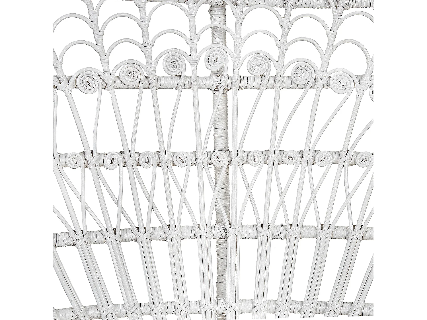 Outdoor/Indoor Pfauensessel aus Rattan weiß mit Sitzkissen Boho Stil Emmanuelle