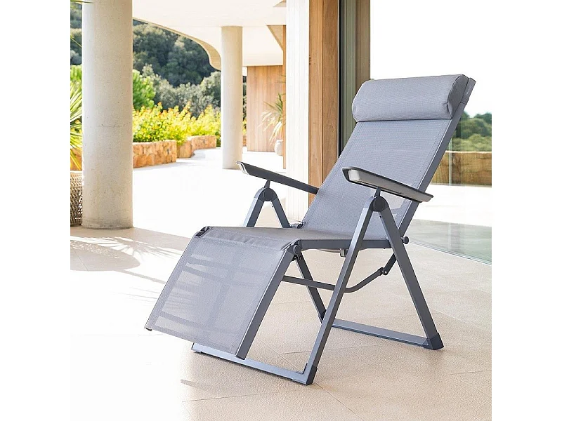 Chaise longue Decima Hespéride ardoise/quartz