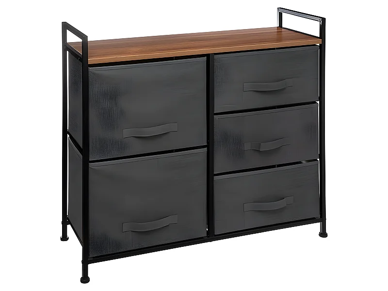 Meuble de Rangement "5 Tiroirs" 83cm Gris Foncé
