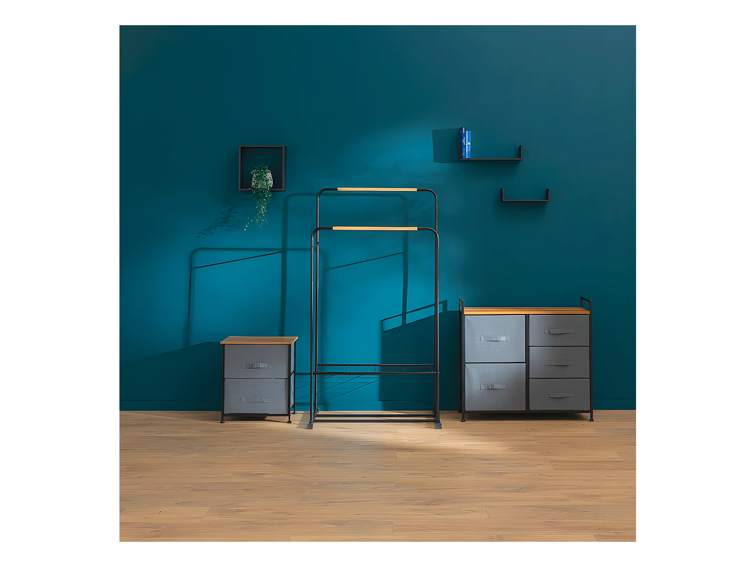 Meuble de Rangement "5 Tiroirs" 83cm Gris Foncé