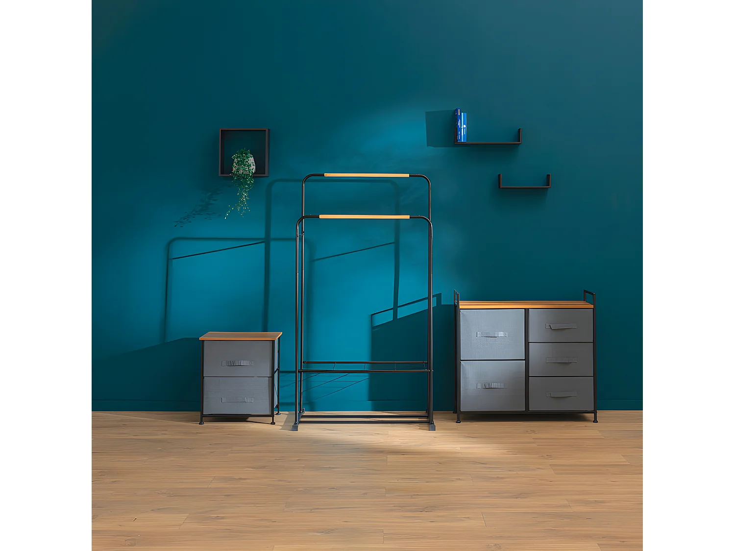 Meuble de Rangement "5 Tiroirs" 83cm Gris Foncé