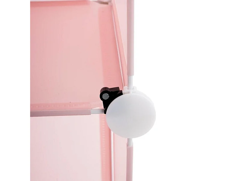 Colonne de Rangement &quot;Château&quot; 140cm Rose &amp; Blanc