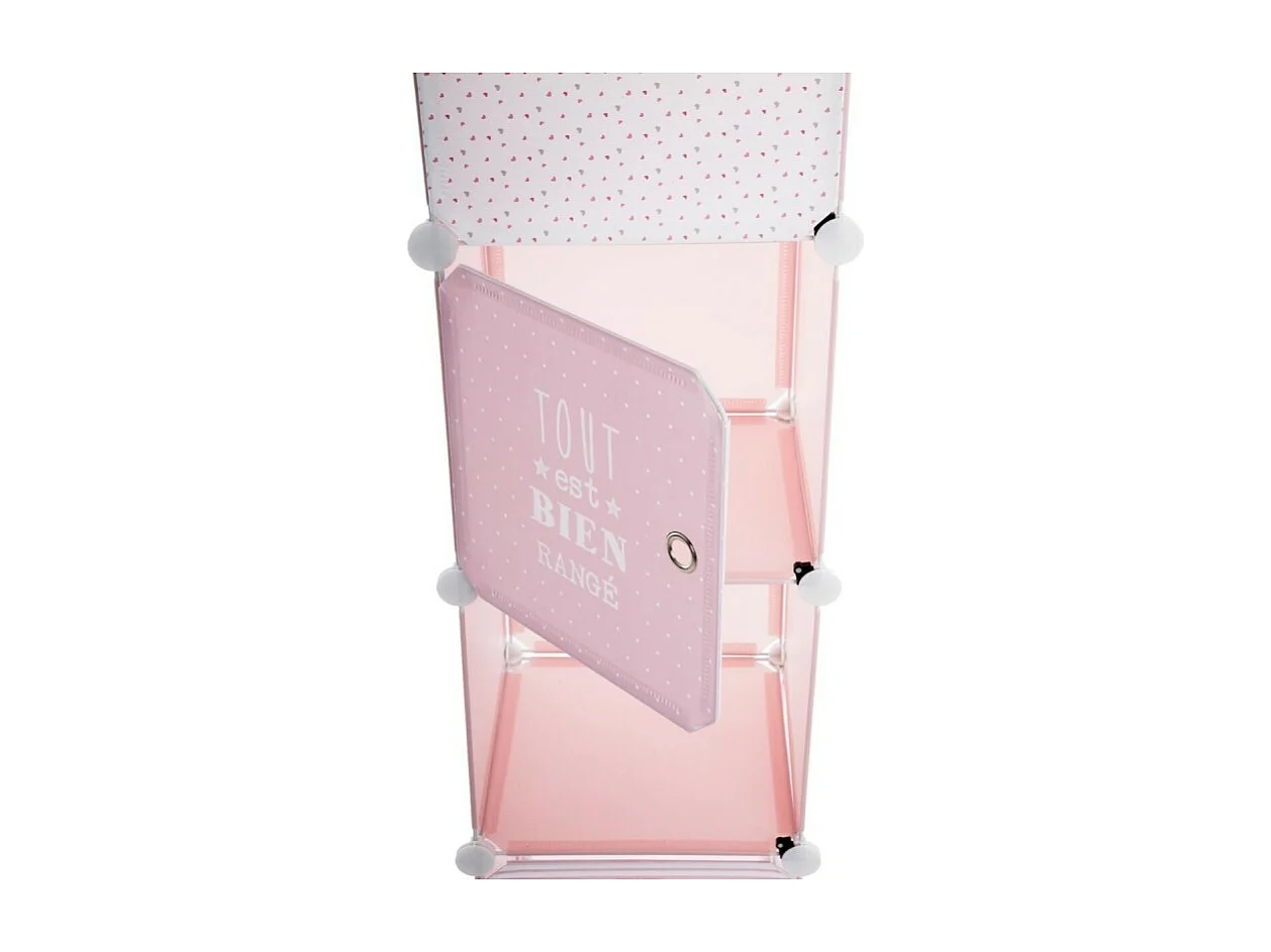 Colonne de Rangement &quot;Château&quot; 140cm Rose &amp; Blanc