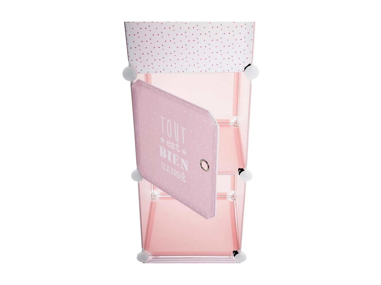 Estantería infantil 4 módulos rosa 139x34x31,5 cm