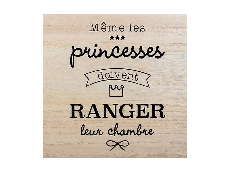 Boîte de Rangement à Roulettes "Princess" 50cm Naturel