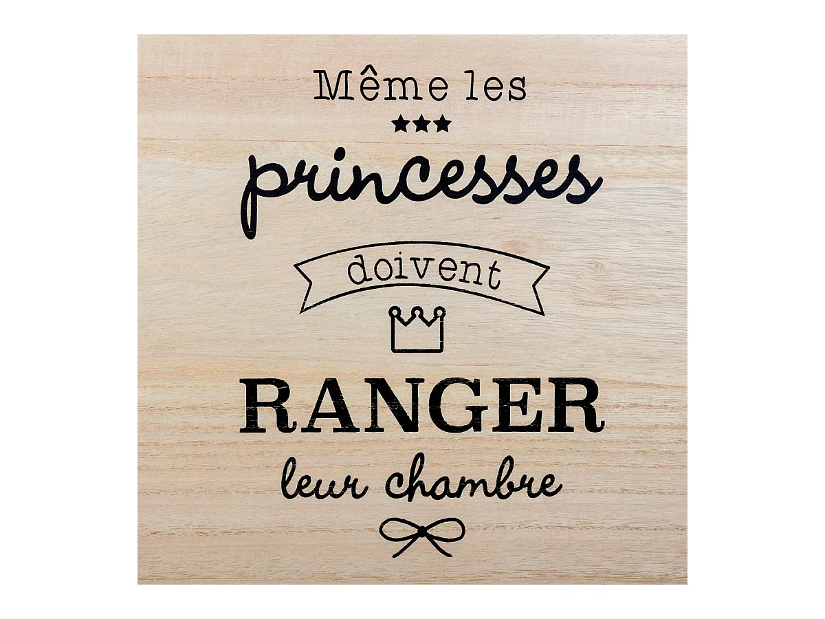 Boîte de Rangement à Roulettes "Princess" 50cm Naturel