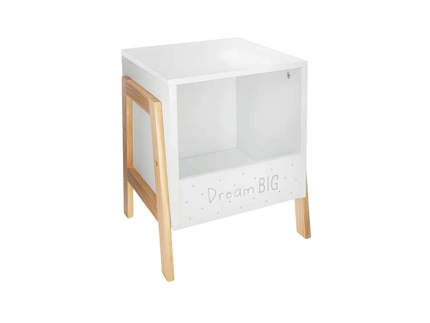 Mesa de cabeceira em MDF branco 40x33øcm