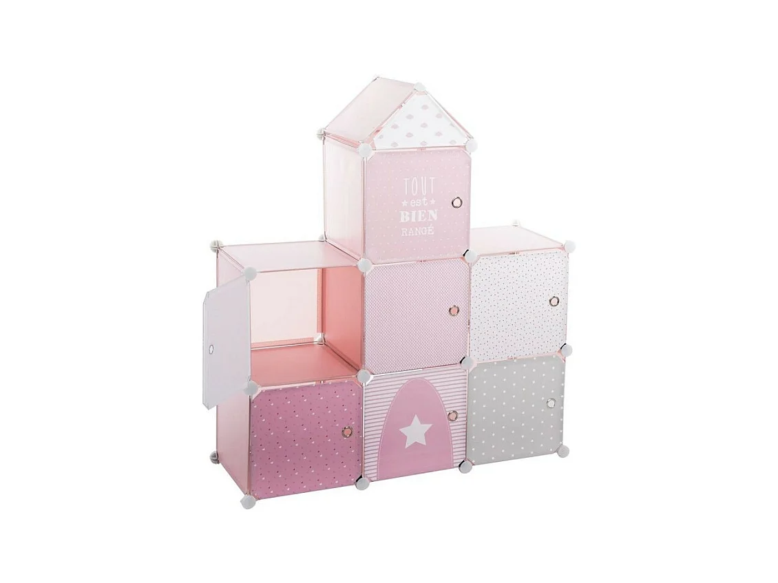 Casier de Rangement "Château" 111cm Rose