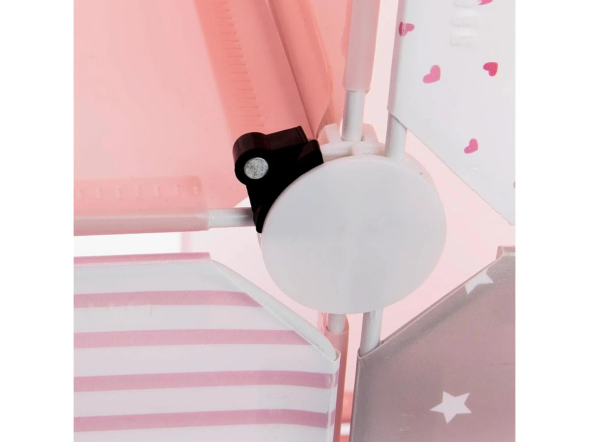 Estantería infantil 7 módulos forma castillo rosa 109x94,5x32 cm