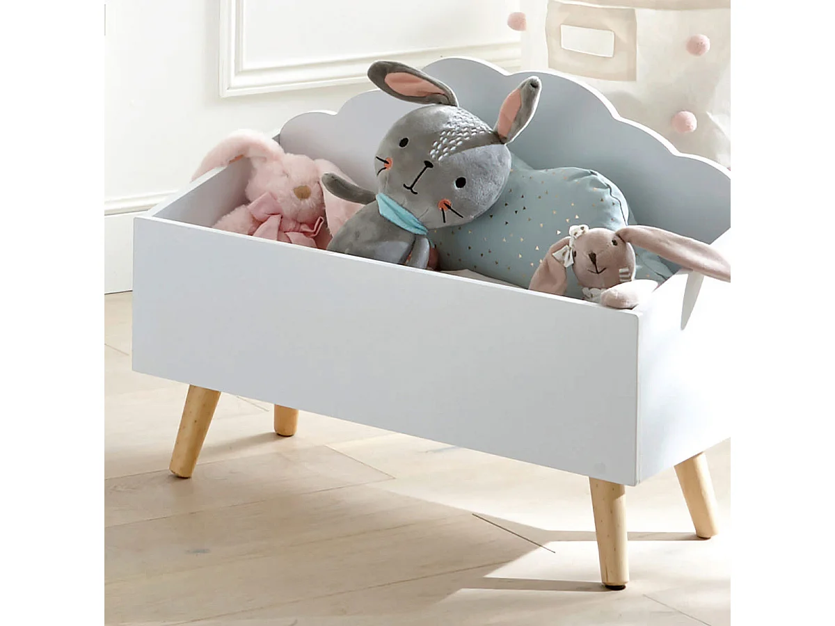 Cômoda para quarto infantil Douceur, 58 cm, melamina e pés de madeira brancos